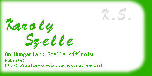 karoly szelle business card